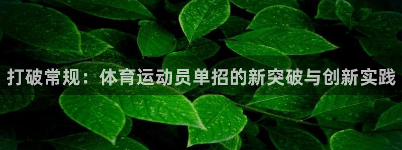 意昂4体育：打破常规：体育运动员单招的新突破与创新实践